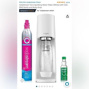 SodaStream Terra Sparkling Water Maker with CO2, DWS Bottle and Bubly Drop